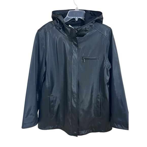 Northcrest Jackets & Blazers - NorthCrest Women’s Black Fleece Hooded Zip Up Jacket Size M/10-12